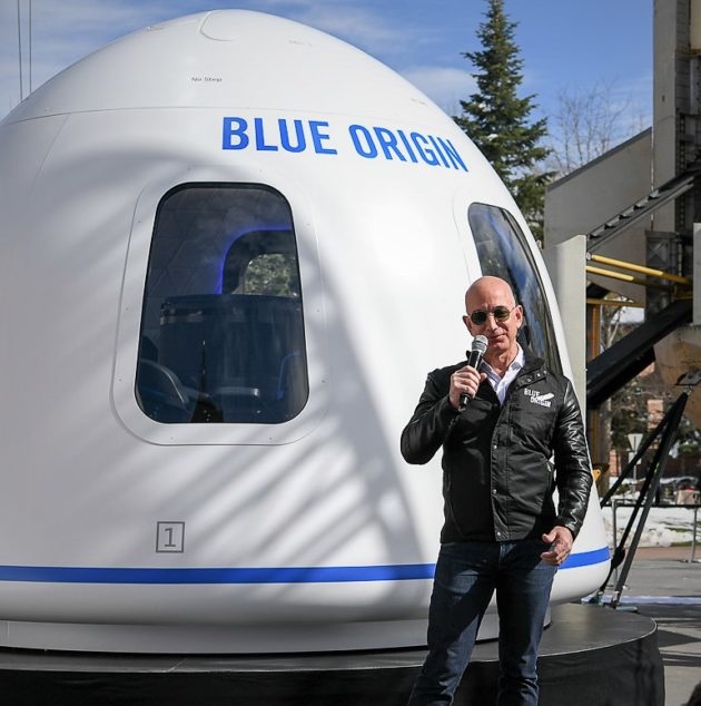 Jeff Bezos and Blue Origin New Shepard crew capsule