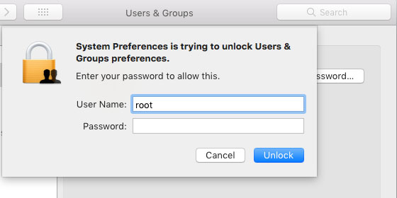 macOS High Sierra root vulnerability
