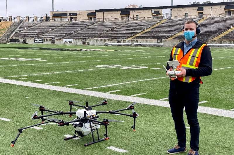 Draganfly says its drones, which have been deployed to disinfect stadiums during the pandemic, can be used to monitor social dis