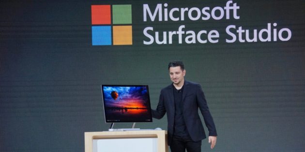 Microsoft devices chief Panos Panay with the new Surface Studio