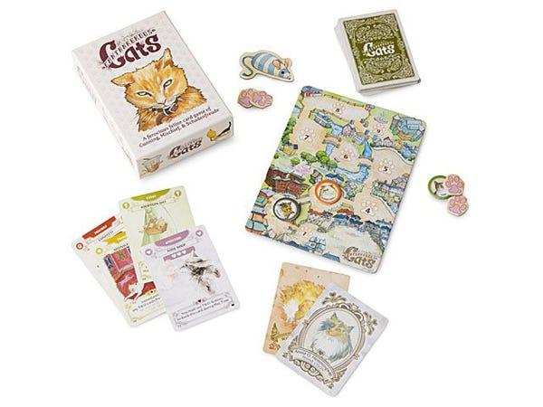 playing cards and tokens from Cantankerous Cats Card Game