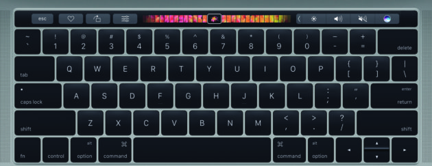 The Touch Bar on the new MacBook Pro. (Credit: Apple)