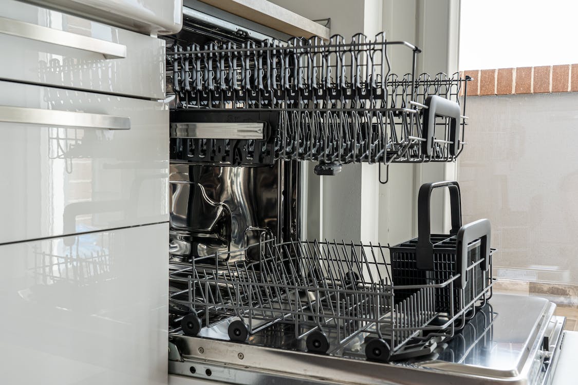 Free Empty Rack of Dishwasher Stock Photo